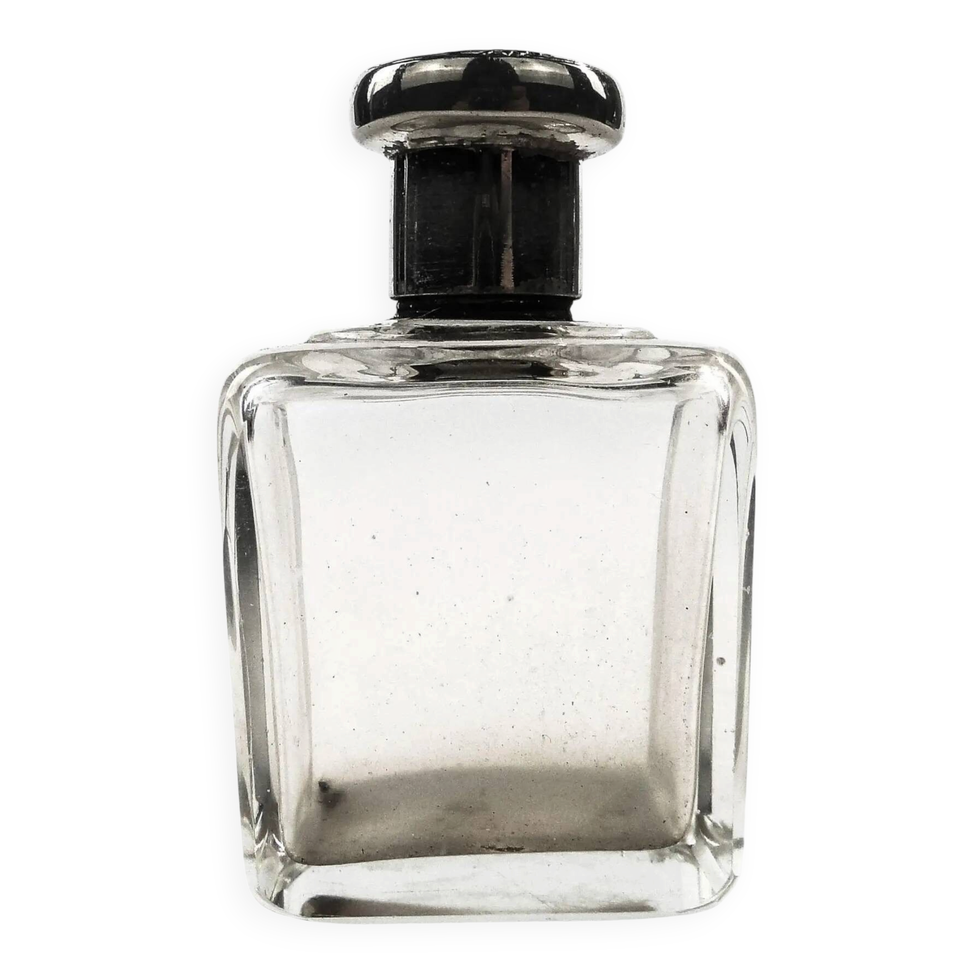 Art Deco hip flask, crystal, France, 1930s