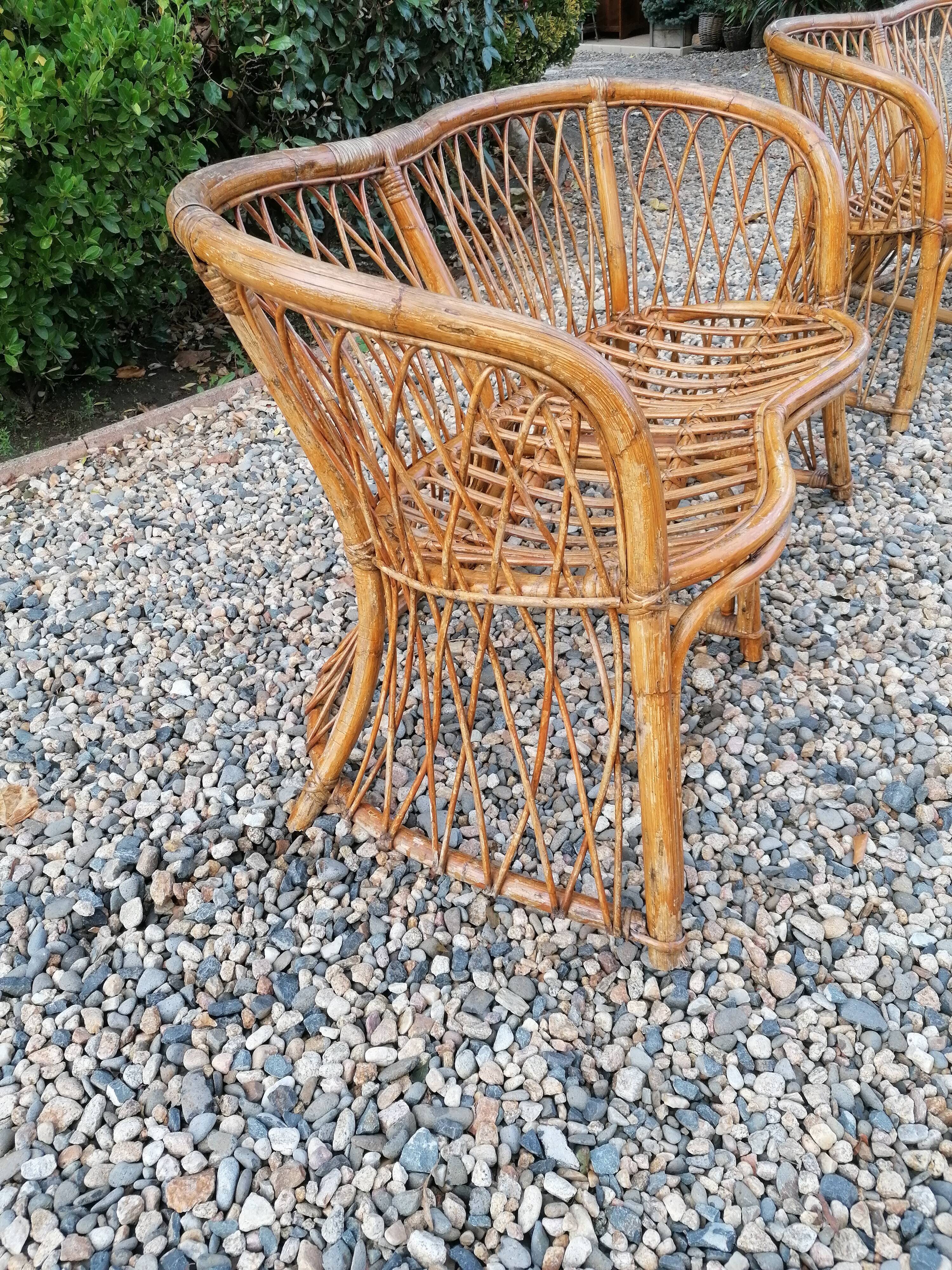 Pair of bamboo sofas