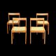 Set of 4 vintage chairs in solid ash and cane