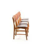 Set of 4 danish dining chairs in teak and beech 1950
