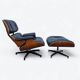 Black & Santos Herman Miller Original Eames Lounge Chair & Ottoman