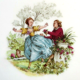 6 plates, Limoges porcelain: Model Scènes galantes by Fragonard