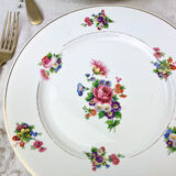 4 small plates iron earth salins model "anny" floral pattern