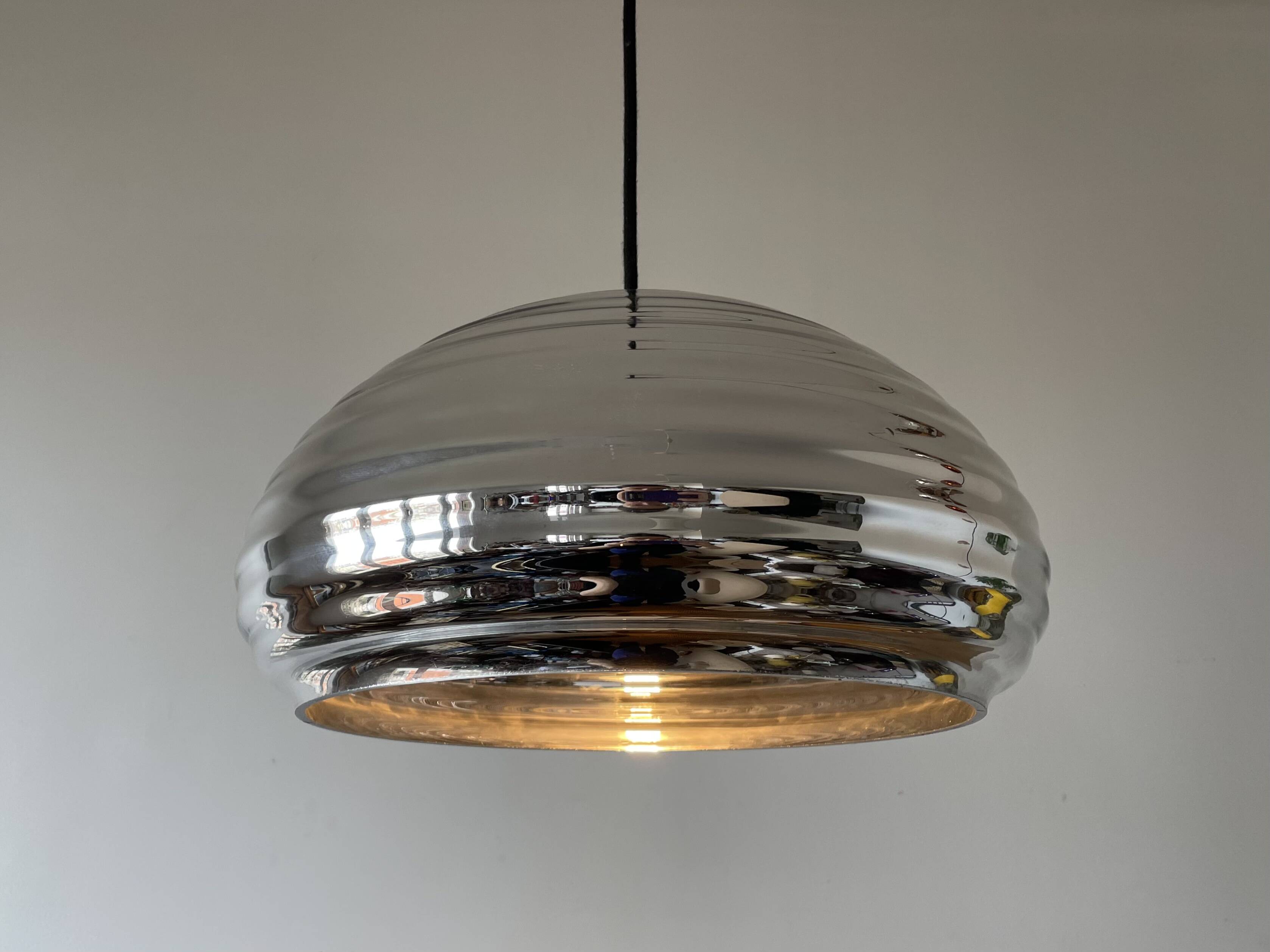 Vintage silver glass pendant light