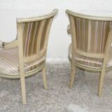 Pair of Directoire style cabriolet armchairs