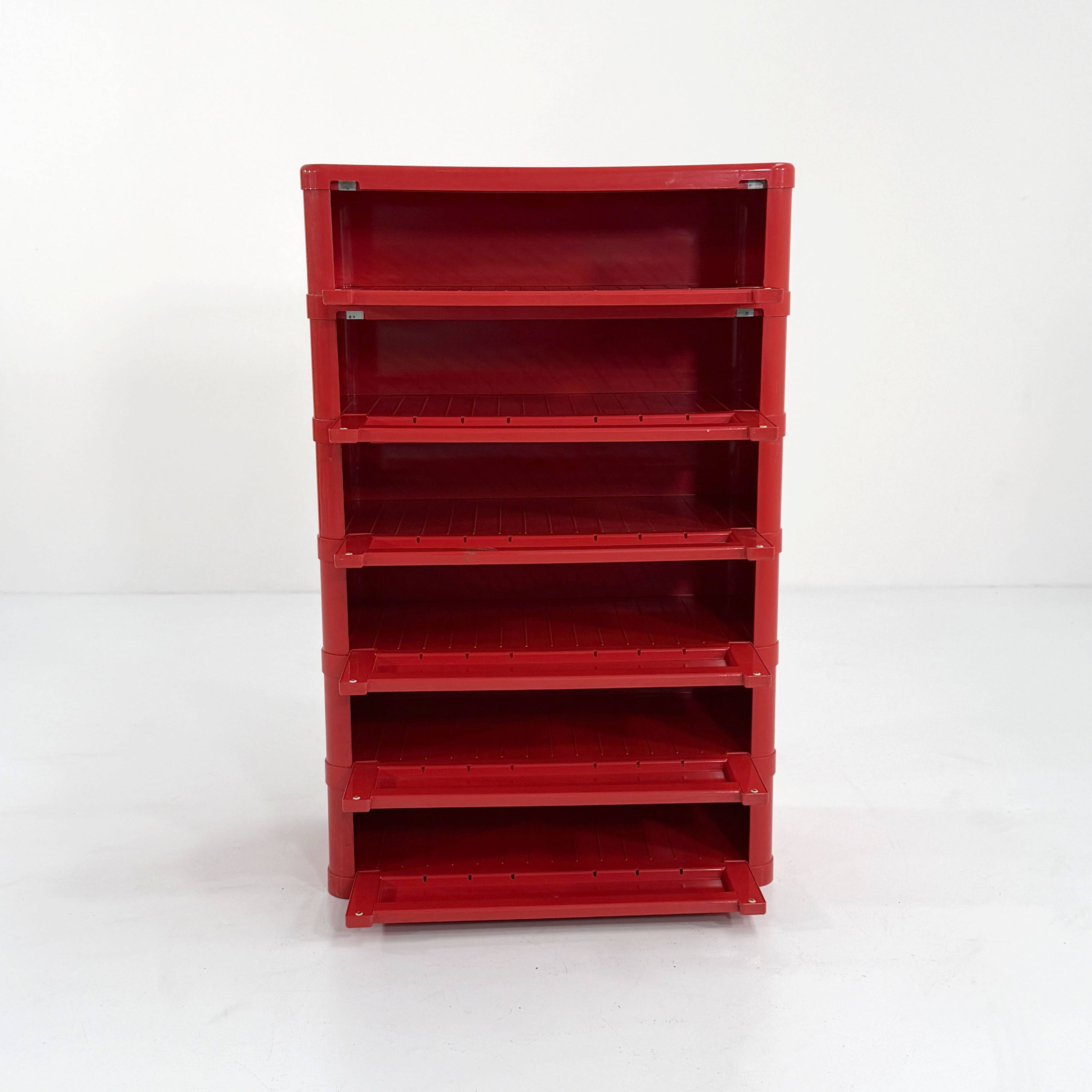Red cabinet model “4964” by Olaf Von Bohr for Kartell, 1970