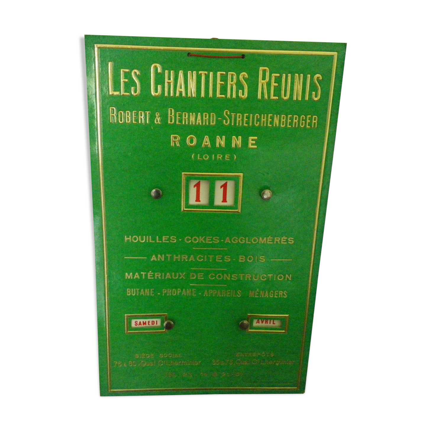 Advertising poster "the reunis chantiers" by the designer ets Bouche & Valletton 1958