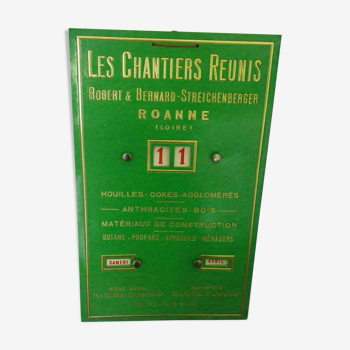 Advertising poster "the reunis chantiers" by the designer ets Bouche & Valletton 1958