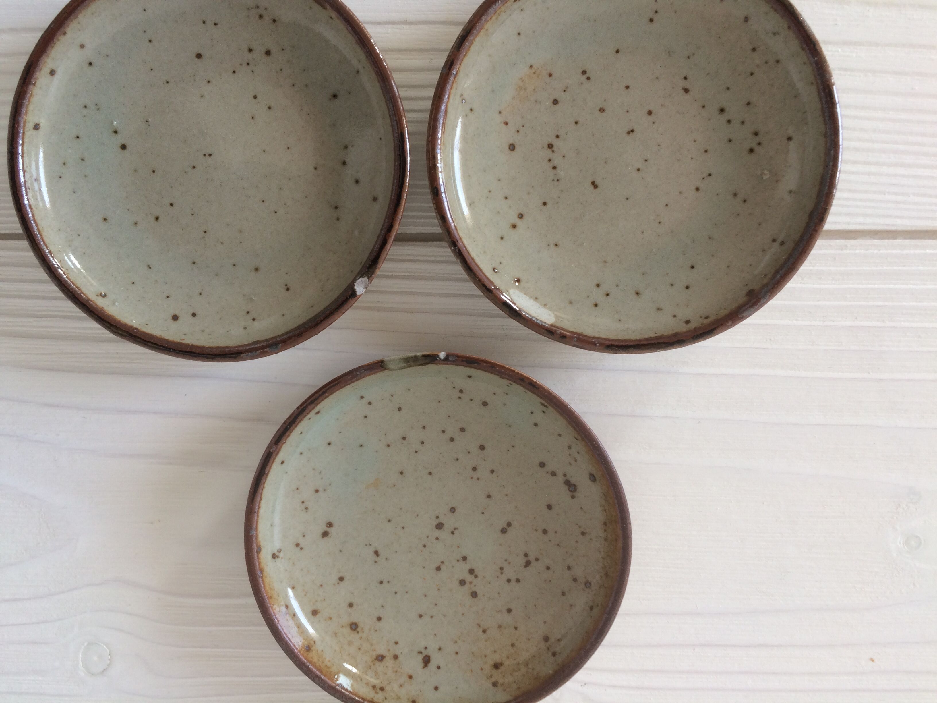 Lot 4 mugs & sous-tasses grès émaillé vintage années 70