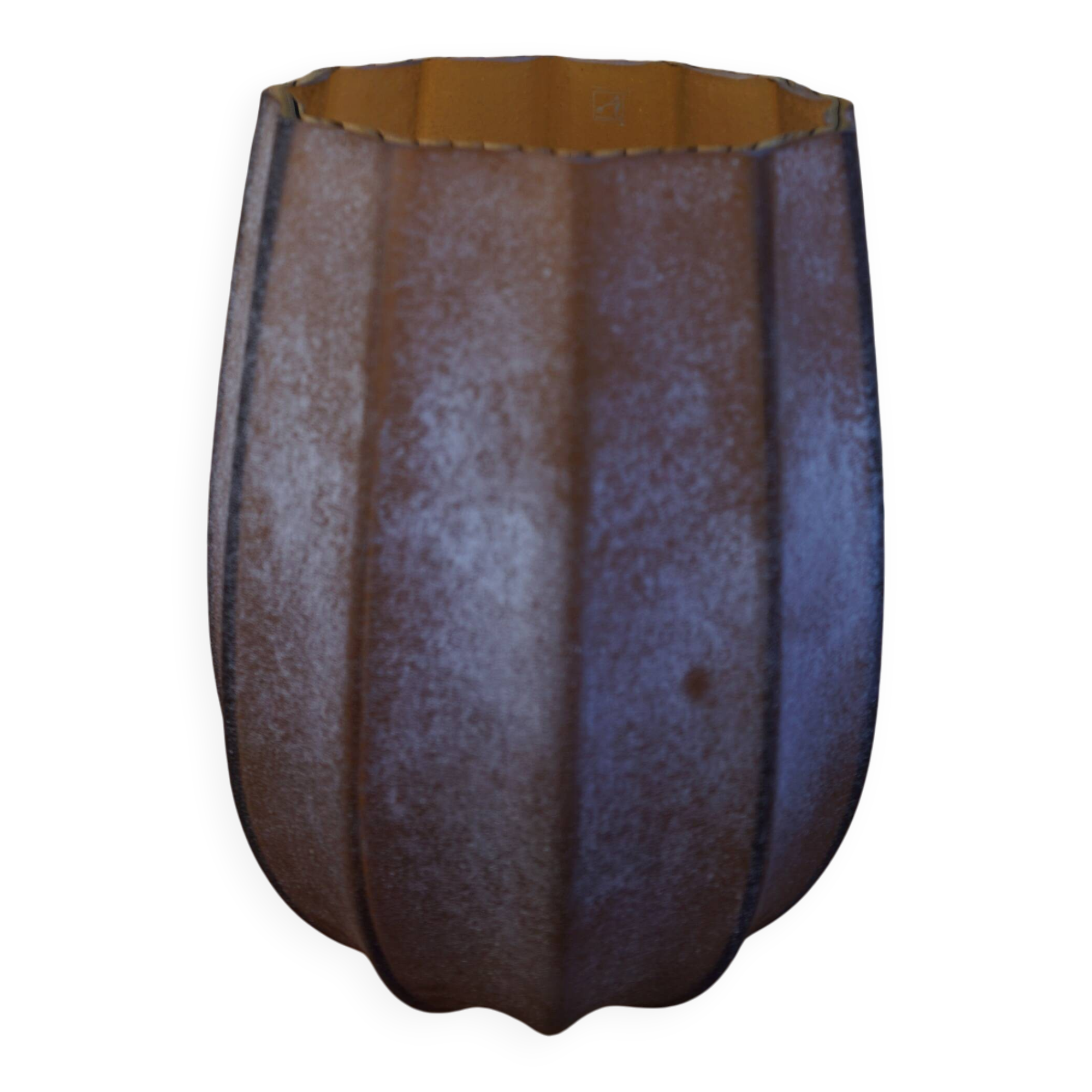 Brown frosted glass vase