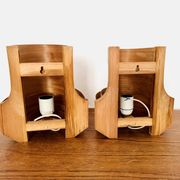 Ensemble de 2 lampes murales en bois par Hans Agne Jakobsson