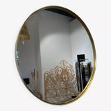 Round mirror 60cm in diameter on brass frame