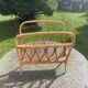 Vintage bamboo and rattan magazine holder 1960