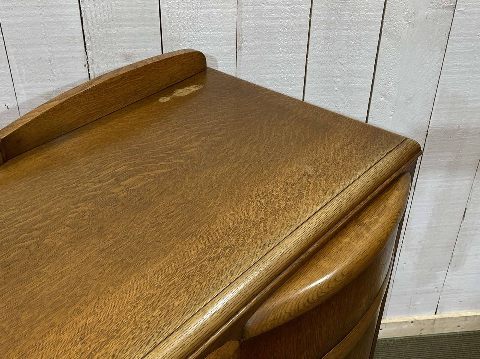 1950s English Art Deco oak sideboard