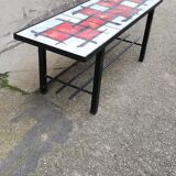 Vintage coffee table metal and lava stone