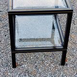 Side table end of sofa Pierre Vandel in metal and glass tops