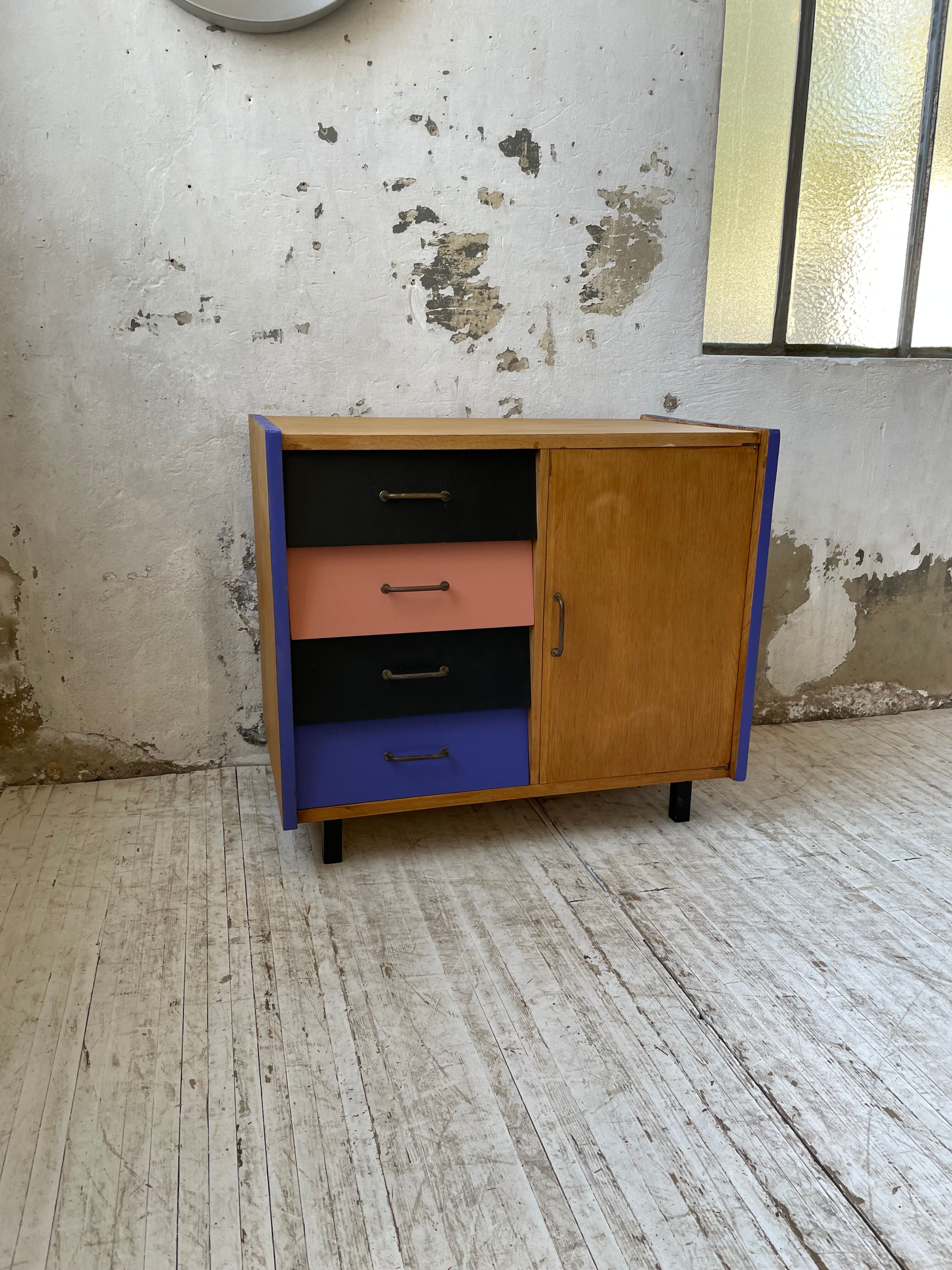 Meuble commode colorée années 60