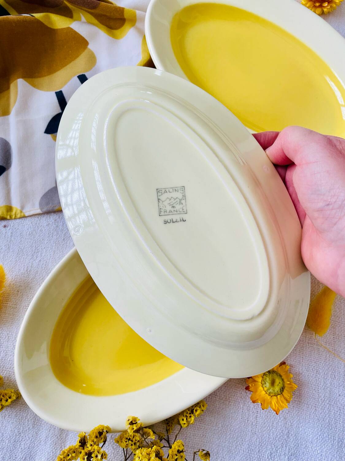 Set of 3 vintage ravines Salins Soleil collection