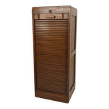 Dutch oak tambour archive cabinet, 1920s–1930s