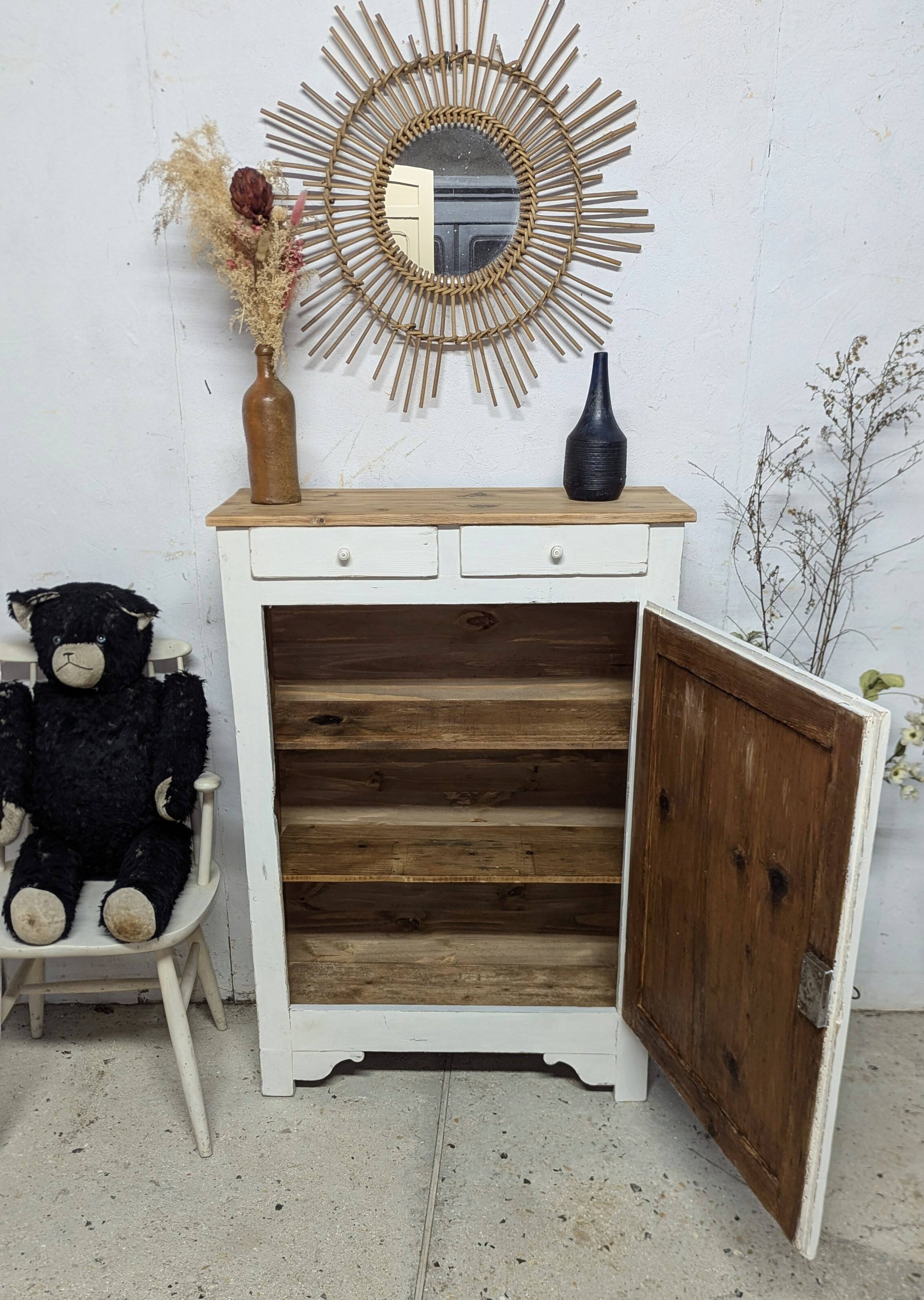 Old vintage Parisian pine patina buffet