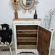 Old vintage Parisian pine patina buffet