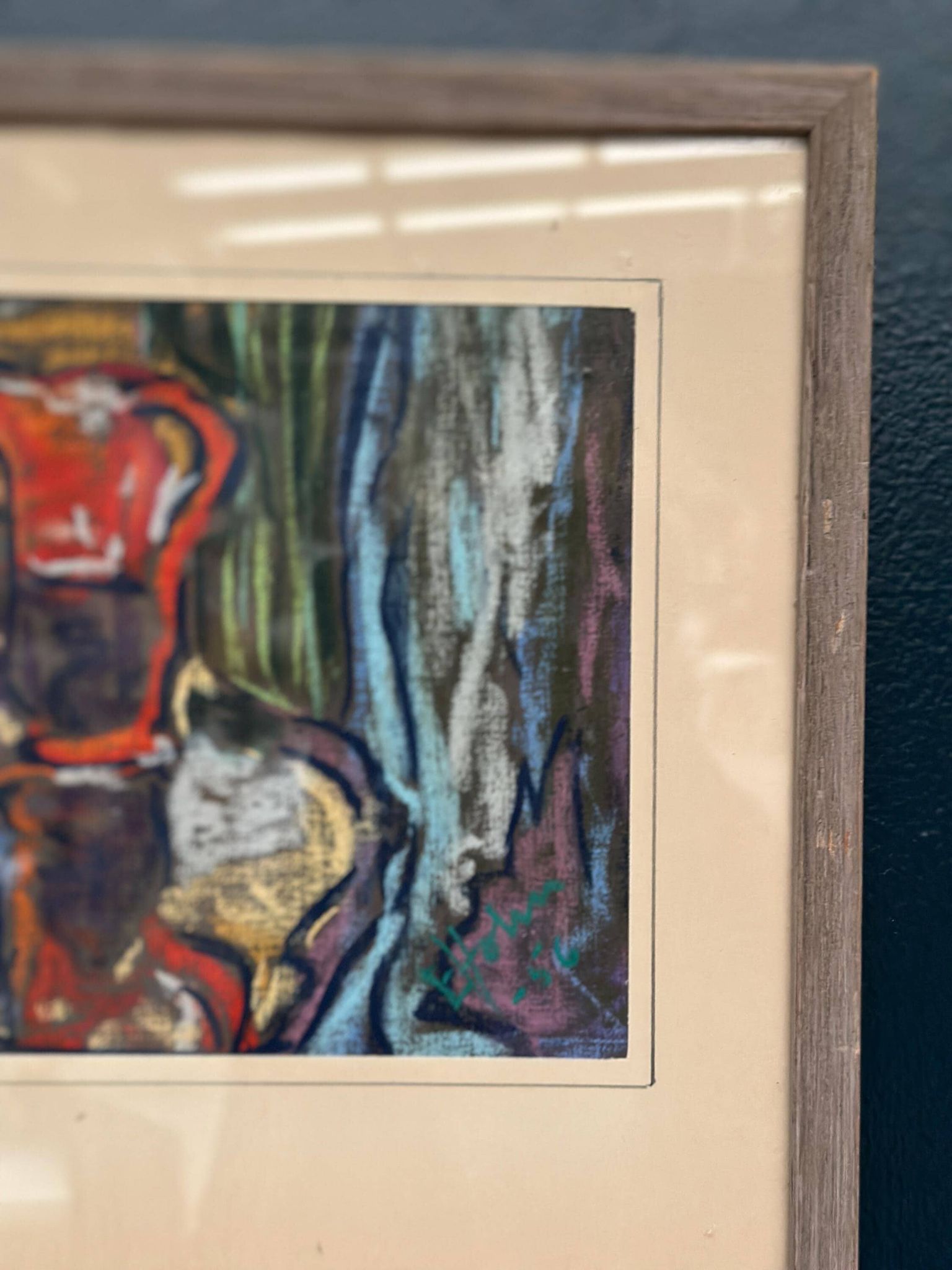 Original Swedish Still Life On Paper — Soft Arrangement By E. Holm — Mid‑Century — Glazed — 37 × 27 Cm (14.6" × 10.6")