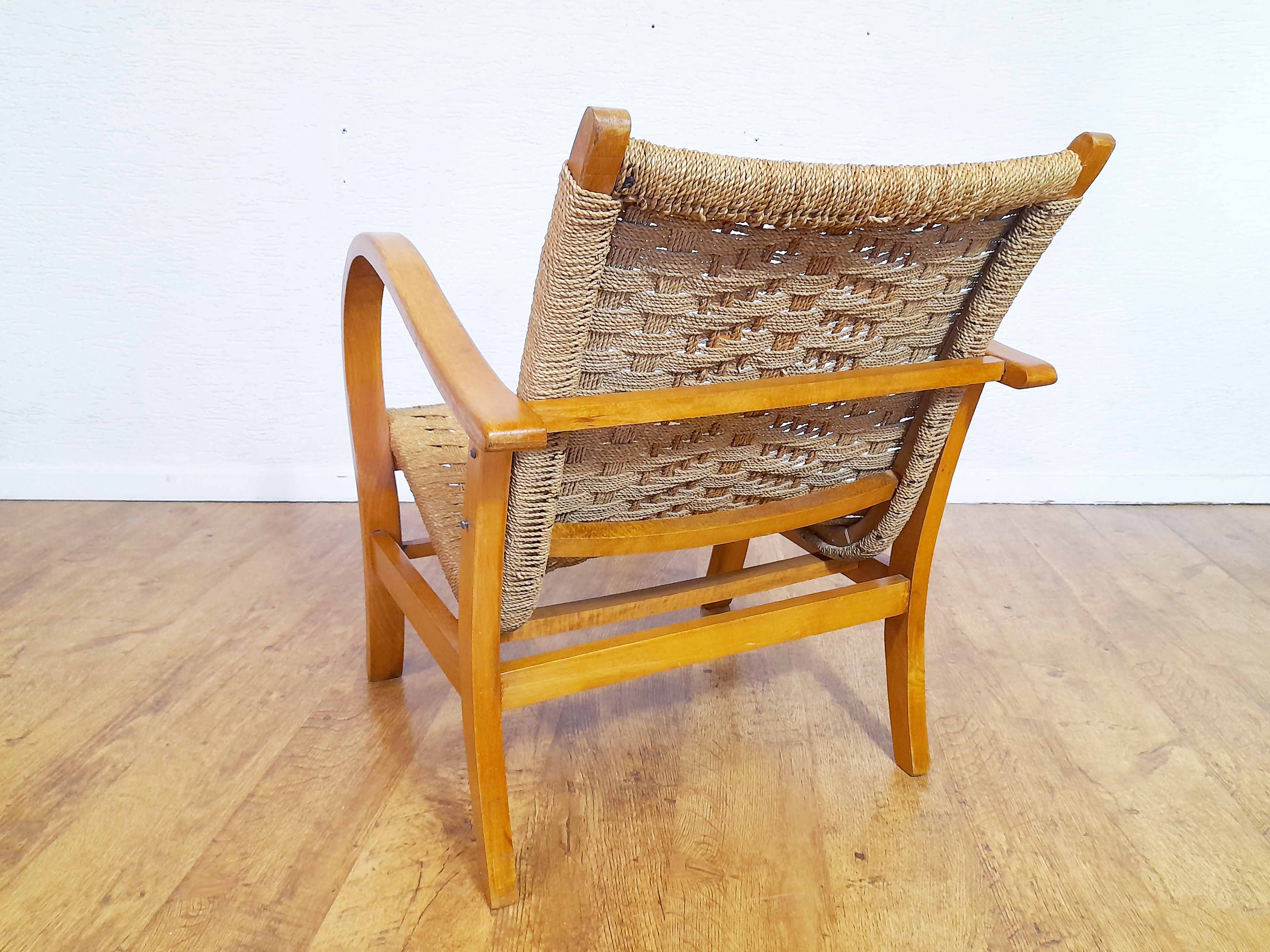 Armchair in rope and wood by Ercih Dieckmann 1930