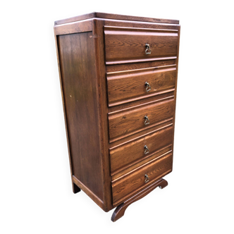 Vintage oak chest of drawers with 5 drawers