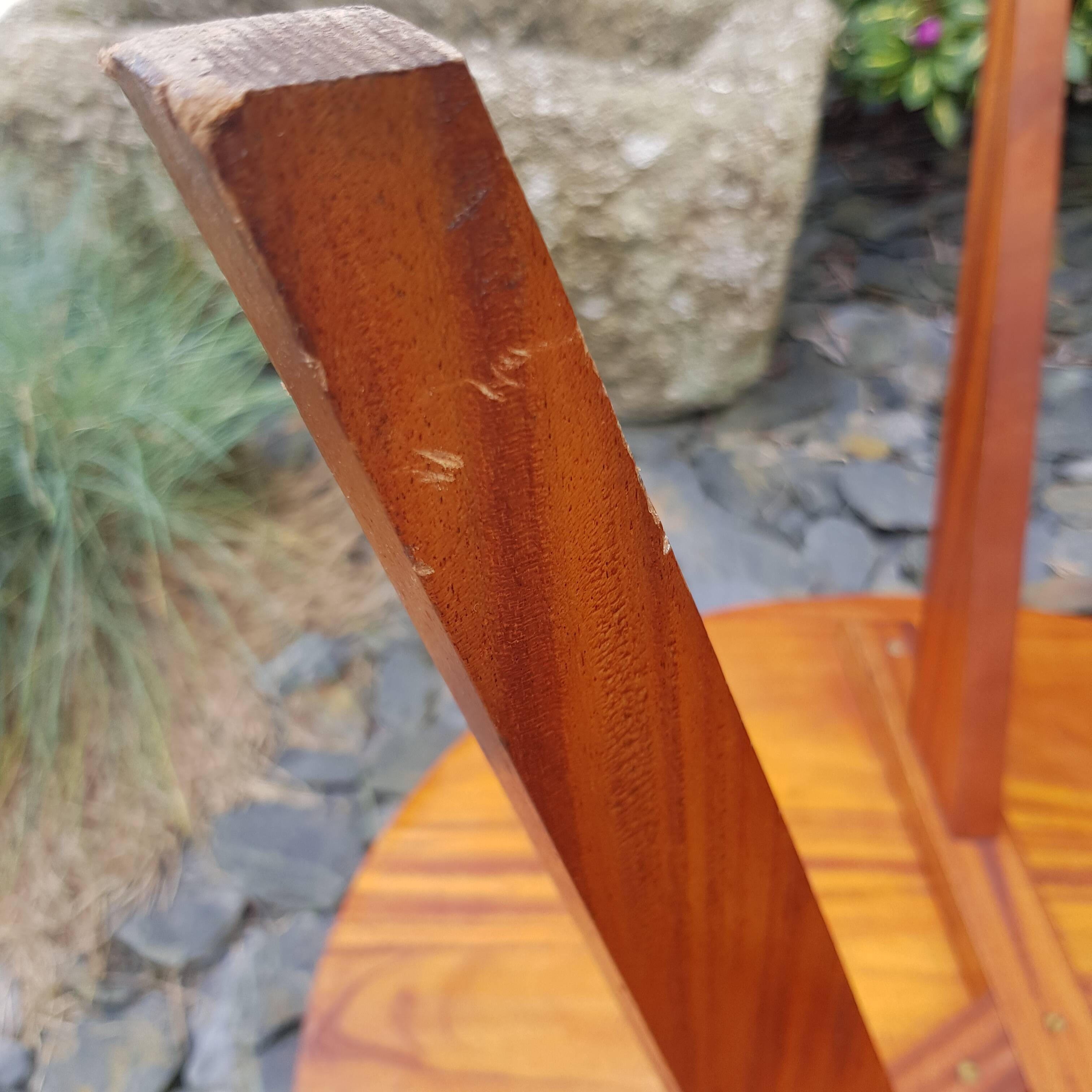 Round wooden coffee table