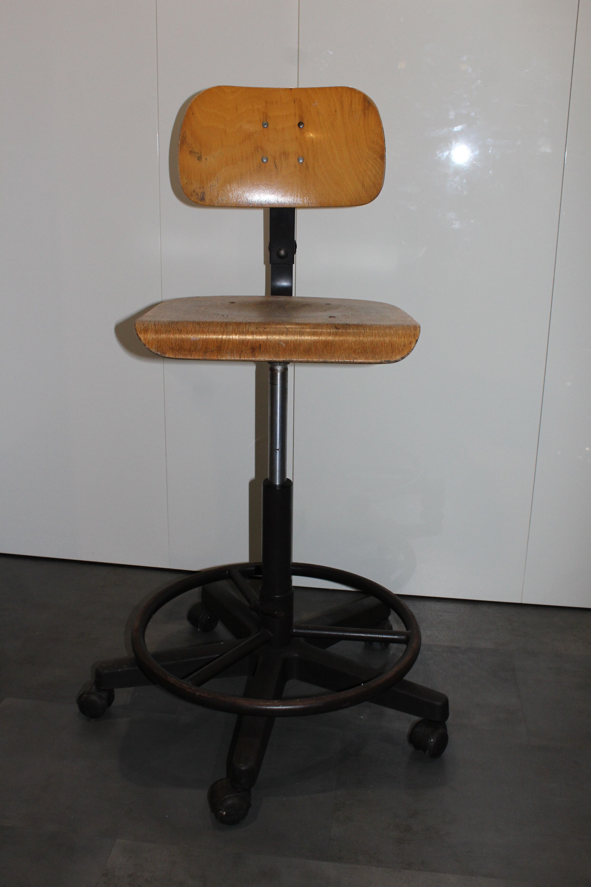 Old office, workshop, industrial chair with wheels