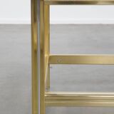 Table d'appoint/table basse vintage Hollywood Regency avec plateau en verre