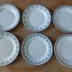Lot de 6 assiettes terre de fer dépareillées tons bleus verts