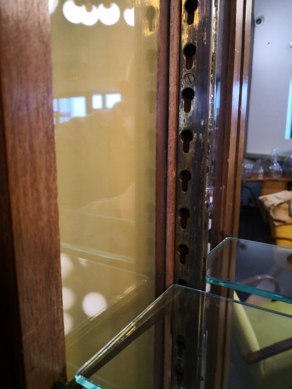 Wood and Art Deco glass showcase