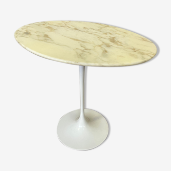 Oval pedestal table Eero Saarinene design Knoll international 1970 original marble