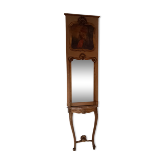 Console and trumeau mirror in Louis XV style.