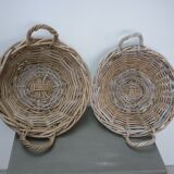 Pair of 2 wicker baskets with handles