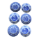 6 romantic blue Lunéville Sarreguemines dinner plates