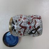 Tall cloisonné enamel box decorated with birds