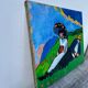 Tableau huile sur toile campagne couple