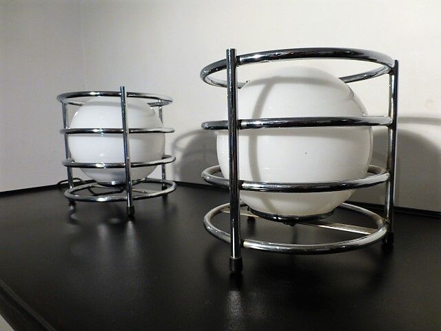 Pair of bedside lamp chrome 1970.