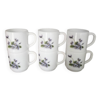 Purple Arcopal Coffee Mugs