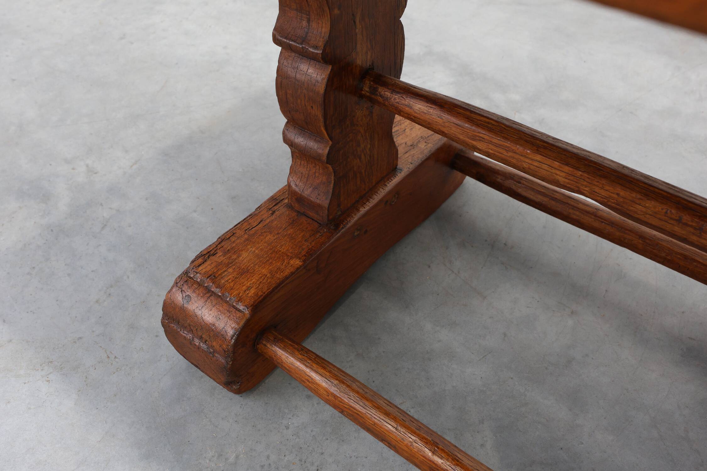 Antique Oak Monastery Coffee Table, France 17th Century