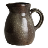 Brown handcrafted stoneware pitcher