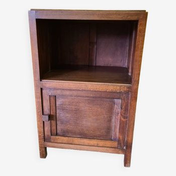 French Art Deco Oak Nightstand, 1930s