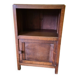 French Art Deco Oak Nightstand, 1930s