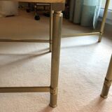Lot: set of 3 nest of tables in brass and smoked gold glass 1970s