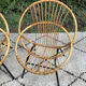Pair of children's armchairs in rattan from the 1960s.
