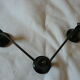 Vintage triangular-shaped wall coat holder 3 tricolour patères