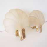 Pair of glass shell sconces