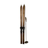 Pair of vintage wooden skis